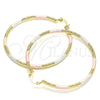 Argolla Grande 02.213.0258.1.60 Oro Laminado, Diamantado, Tres Tonos