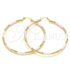 Argolla Grande 02.213.0258.1.60 Oro Laminado, Diamantado, Tres Tonos