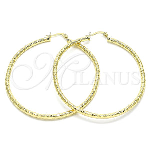 Argolla Grande 02.213.0263.60 Oro Laminado, Diamantado, Tono Dorado