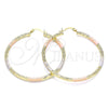 Argolla Grande 02.213.0159.1.50 Oro Laminado, Diamantado, Tres Tonos