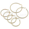 Argolla Grande 02.213.0159.1.50 Oro Laminado, Diamantado, Tres Tonos