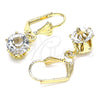 Arete Colgante 02.122.0112.5 Oro Laminado, con Blanca Cristal, Pulido, Tono Dorado