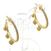 Arete Dormilona 02.341.0111 Oro Laminado, Diseño de Corazón, con Blanca Micro Pave, Pulido, Tono Dorado