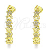 Arete Dormilona 02.341.0113 Oro Laminado, Diseño de Estrella, con Blanca Micro Pave, Pulido, Tono Dorado