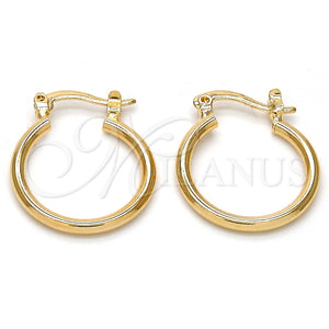 Argolla Pequeña 02.58.0020.15 Oro Laminado, Pulido, Tono Dorado