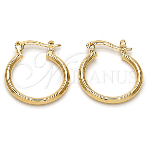 Argolla Pequeña 02.58.0020.15 Oro Laminado, Pulido, Tono Dorado