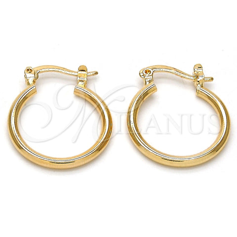 Argolla Pequeña 02.58.0020.15 Oro Laminado, Pulido, Tono Dorado