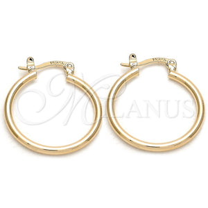 Argolla Pequeña 02.58.0020.20 Oro Laminado, Pulido, Tono Dorado
