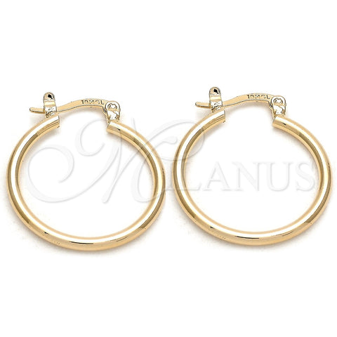 Argolla Pequeña 02.58.0020.20 Oro Laminado, Pulido, Tono Dorado