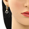 Argolla Huggie 02.316.0072.15 Oro Laminado, Diseño de Corazón, con Blanca Micro Pave, Pulido, Tono Dorado