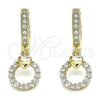 Argolla Huggie 02.316.0072.15 Oro Laminado, Diseño de Corazón, con Blanca Micro Pave, Pulido, Tono Dorado