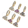 Argolla Huggie 02.316.0073.2.15 Oro Laminado, Diseño de Elefante, con Rubi and Blanca Micro Pave, Pulido, Tono Dorado