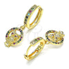 Argolla Huggie 02.316.0075.15 Oro Laminado, Diseño de Búho, con Multicolor Micro Pave, Pulido, Tono Dorado