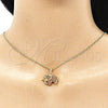 Juego de Arete y Dije de Adulto 10.284.0022 Oro Laminado, Diseño de Elefante, con Granate Micro Pave, Pulido, Tono Dorado