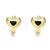 Argolla Huggie 02.213.0272.12 Oro Laminado, Diseño de Corazón, Pulido, Tono Dorado