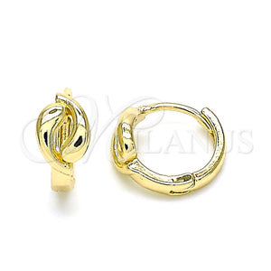 Argolla Huggie 02.213.0273.12 Oro Laminado, Pulido, Tono Dorado