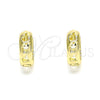 Argolla Huggie 02.213.0276.12 Oro Laminado, Diseño de Manzana, Pulido, Tono Dorado
