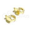 Argolla Huggie 02.213.0278.10 Oro Laminado, Diseño de Manzana, Pulido, Tono Dorado