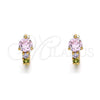 Argolla Huggie 02.213.0287.1.12 Oro Laminado, con Multicolor Zirconia Cubica, Pulido, Tono Dorado
