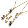 Collares con Dije 04.210.0059.3.20 Oro Laminado, Diseño de Osito, con Negro and Blanca Zirconia Cubica, Pulido, Tono Dorado (02 MM Thickness, 20 Inches Length)