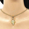 Dije Religioso 05.213.0112 Oro Laminado, Diseño de Angel, Pulido, Tono Dorado