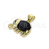 Dije Elegante 05.213.0114.1 Oro Laminado, Diseño de Elefante, con Negro and Blanca Zirconia Cubica, Pulido, Tono Dorado