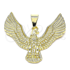 Dije Elegante 05.213.0116 Oro Laminado, Diseño de Águila, Diamantado, Tono Dorado