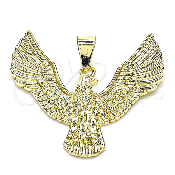 Dije Elegante 05.213.0116 Oro Laminado, Diseño de Águila, Diamantado, Tono Dorado