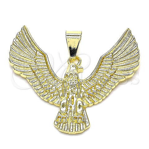 Dije Elegante 05.213.0116 Oro Laminado, Diseño de Águila, Diamantado, Tono Dorado
