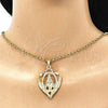 Dije Religioso 05.213.0117 Oro Laminado, Diseño de Virgen Maria, con Blanca Cristal, Pulido, Tono Dorado