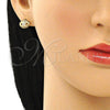 Arete Dormilona 02.213.0296 Oro Laminado, Diseño de Ojo Griego, con Blanca Micro Pave, Pulido, Tono Dorado
