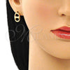 Arete Dormilona 02.213.0303 Oro Laminado, Diseño de Puff Mariner, Pulido, Tono Dorado