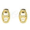Arete Dormilona 02.213.0303 Oro Laminado, Diseño de Puff Mariner, Pulido, Tono Dorado