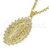 Dije Religioso 05.213.0118 Oro Laminado, Diseño de Guadalupe, Pulido, Tono Dorado