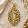 Dije Religioso 05.213.0118 Oro Laminado, Diseño de Guadalupe, Pulido, Tono Dorado