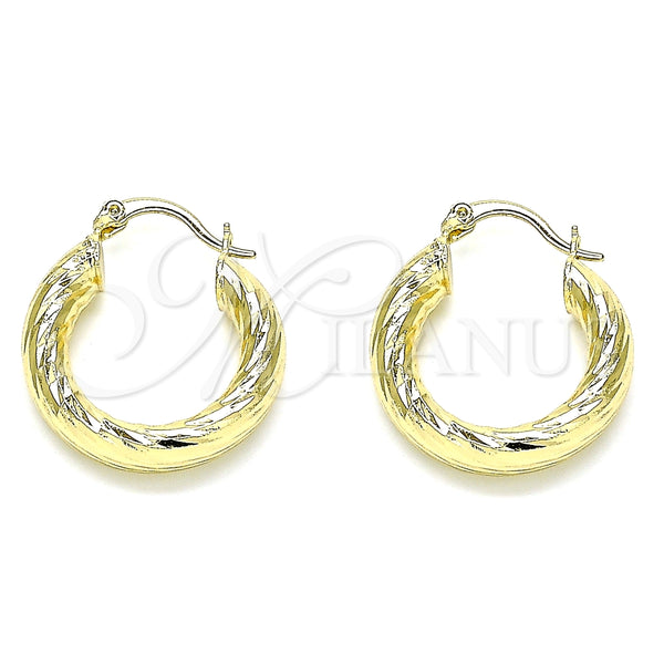 Argolla Pequeña 02.213.0311.25 Oro Laminado, Diamantado, Tono Dorado