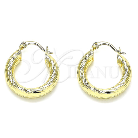 Argolla Pequeña 02.213.0311.25 Oro Laminado, Diamantado, Tono Dorado