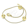 Pulsera Elegante 03.213.0129.08 Oro Laminado, Diseño de Bola, Pulido, Tono Dorado (01 MM Thickness, 8 Inches Length)