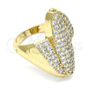 Anillo Multi Piedra 01.266.0042.08 Oro Laminado, con Blanca Micro Pave, Pulido, Tono Dorado (Size 8)