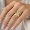 Anillo Multi Piedra 01.266.0042.09 Oro Laminado, con Micro Pave Blanca, Pulido, Tono Dorado (Tamaño 9)