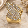 Anillo Multi Piedra 01.266.0042.09 Oro Laminado, con Micro Pave Blanca, Pulido, Tono Dorado (Tamaño 9)