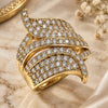Anillo Multi Piedra 01.266.0043.07 Oro Laminado, con Micro Pave Blanca, Pulido, Tono Dorado (Tamaño 7)