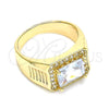 Anillo de Hombre 01.266.0045.11 Oro Laminado, con Blanca Zirconia Cubica and Blanca Micro Pave, Pulido, Tono Dorado (Size 11)