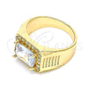 Anillo de Hombre 01.266.0045.11 Oro Laminado, con Blanca Zirconia Cubica and Blanca Micro Pave, Pulido, Tono Dorado (Size 11)