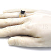 Anillo de Hombre 01.266.0045.3.12 Oro Laminado, con Negro Zirconia Cubica and Blanca Micro Pave, Pulido, Tono Dorado (Size 12)