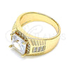 Anillo de Hombre 01.266.0046.10 Oro Laminado, con Blanca Zirconia Cubica and Blanca Micro Pave, Pulido, Tono Dorado (Size 10)