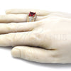 Anillo de Hombre 01.266.0046.1.10 Oro Laminado, con Granate Zirconia Cubica and Blanca Micro Pave, Pulido, Tono Dorado (Size 10)
