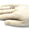 Anillo de Hombre 01.266.0047.12 Oro Laminado, con Blanca Zirconia Cubica and Blanca Micro Pave, Pulido, Tono Dorado (Size 12)