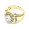 Anillo de Hombre 01.266.0047.12 Oro Laminado, con Blanca Zirconia Cubica and Blanca Micro Pave, Pulido, Tono Dorado (Size 12)