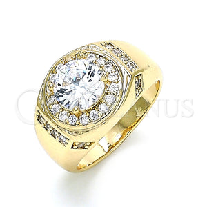 Anillo de Hombre 01.266.0047.12 Oro Laminado, con Blanca Zirconia Cubica and Blanca Micro Pave, Pulido, Tono Dorado (Size 12)